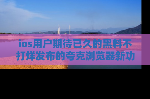 ios用户期待已久的黑料不打烊发布的夸克浏览器新功能上线啦！