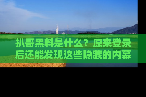 扒哥黑料是什么？原来登录后还能发现这些隐藏的内幕！