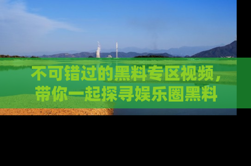不可错过的黑料专区视频，带你一起探寻娱乐圈黑料