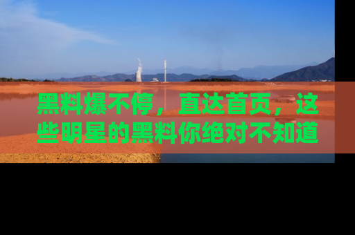 黑料爆不停，直达首页，这些明星的黑料你绝对不知道！