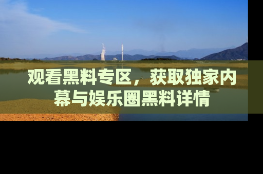 观看黑料专区，获取独家内幕与娱乐圈黑料详情